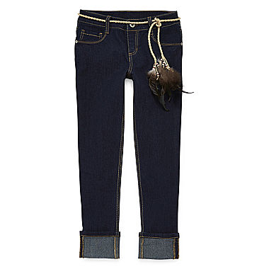 Arizona Cropped Jeans with Belt - Girls 7-16 and Plus